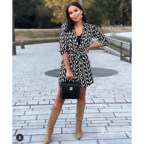 Zara NWT Satin Effect Logo Dress XL - Picture 6 of 12